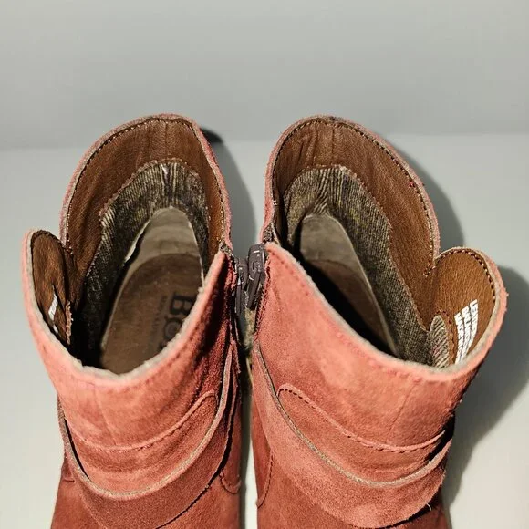 NEW Born Tori Ankle Bootie Western Dark Red Suede Leather Size 8 - Picture 8 of 14